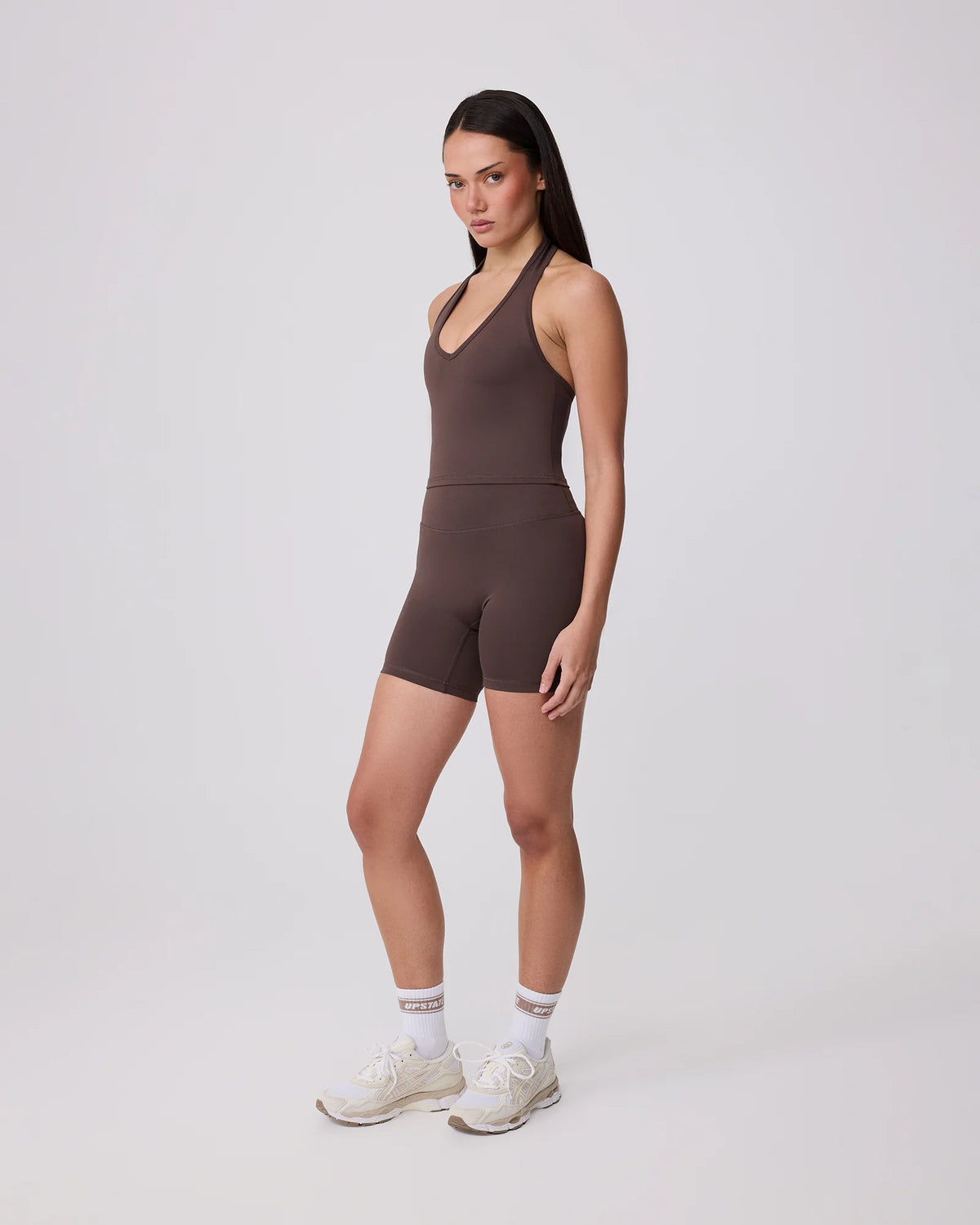 Contour + Halter Neck Tank - Ground Coffee