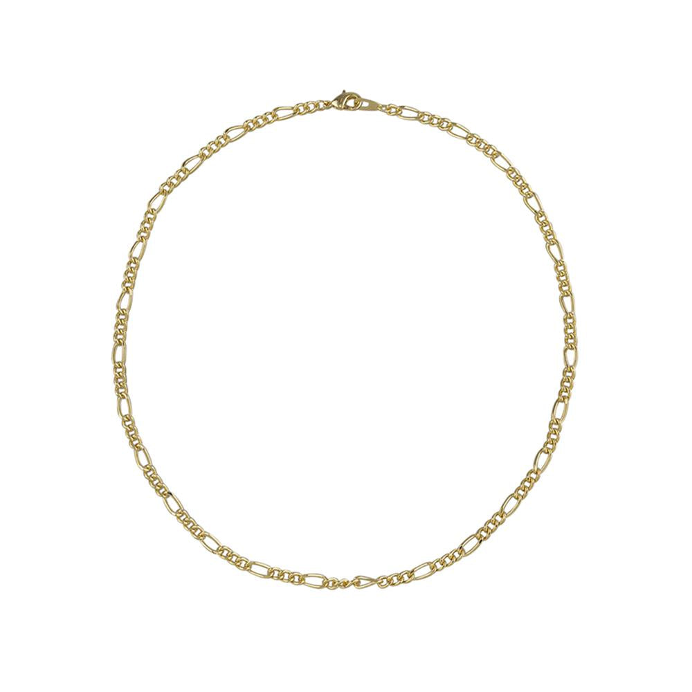 Gold chain necklace on a white background